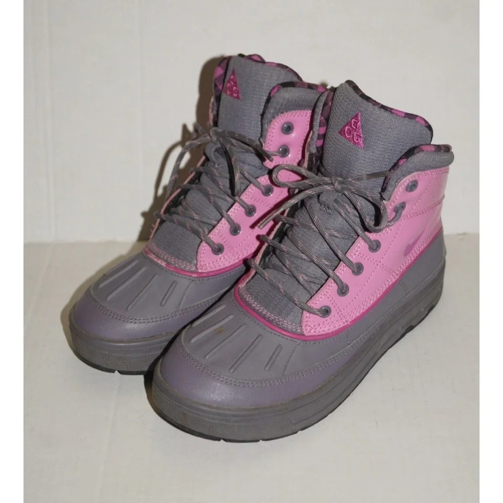Nike ACG Woodside Boots 524876-002 Pink Gray Youth Girls Size 4Y